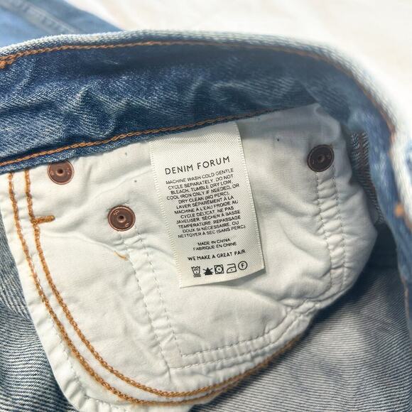 NWT Aritzia Denim Forum ’90s High Rise Pencil Maxi Jean Skirt Slit Blue Size 27 - Picture 5 of 10